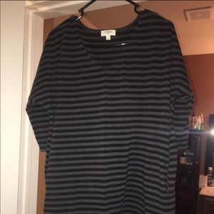 Grey and Black Tunic Top